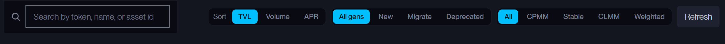 Filter the pool list by generation to find what still needs to move.
